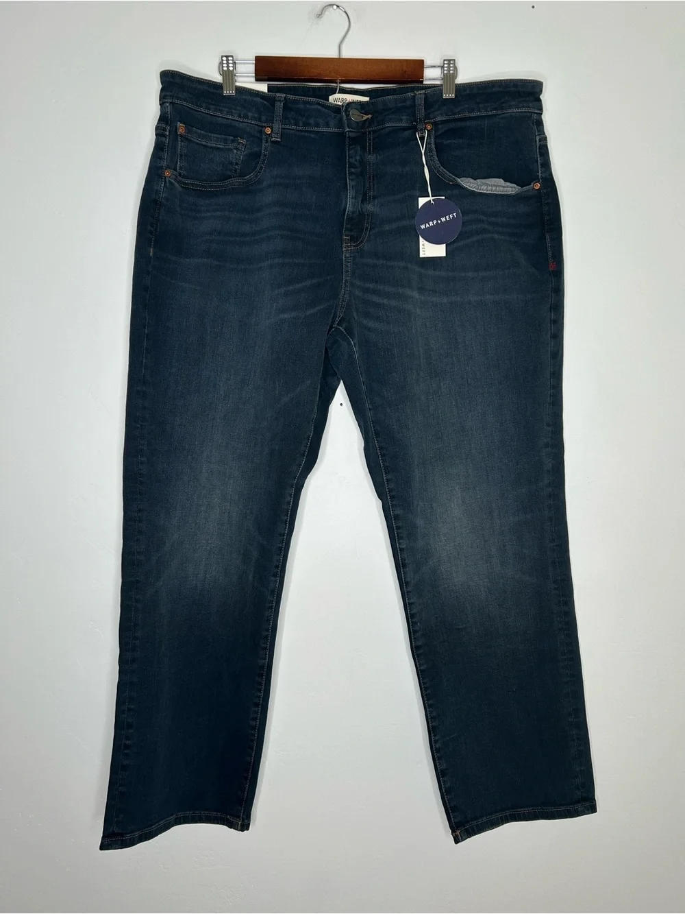 NWT Warp+Weft Dark Wash Blue Jeans ORD Chicago Straight Highlands Size 40x30